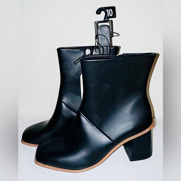 💥SALE💥 Time and Tru Trendy Square-Toe Dress Booties Size: 10 NWT 3” Block Heel - Picture 4 of 9